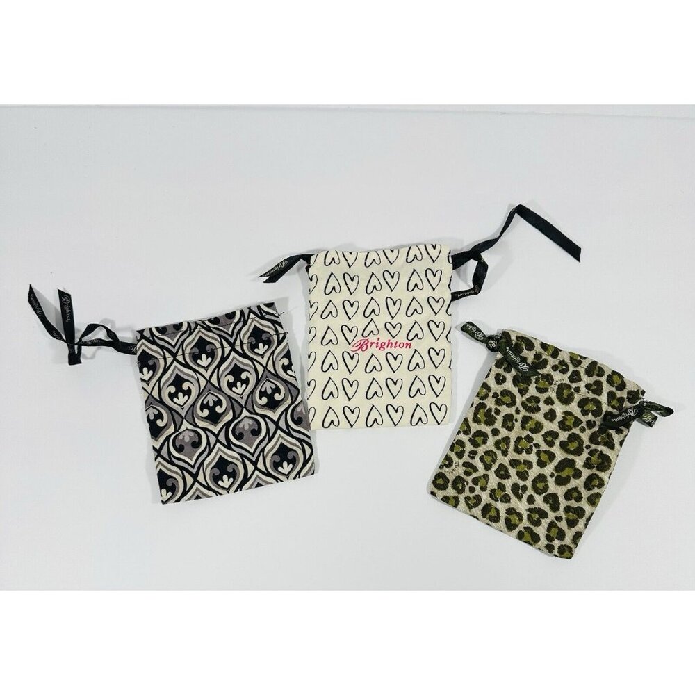 Brighton Jewelry Fabric Dust Bags Pouches Drawstring Storage 5x6” Lot Gift